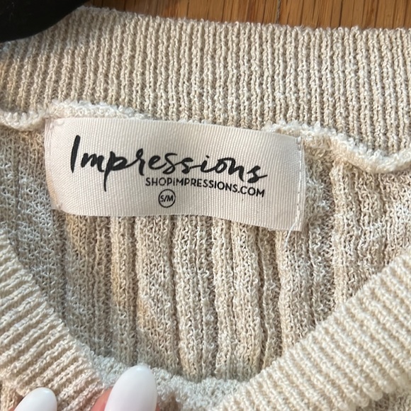 Summer Air Knit Tank In Cream - S-M - Picture 6 of 9